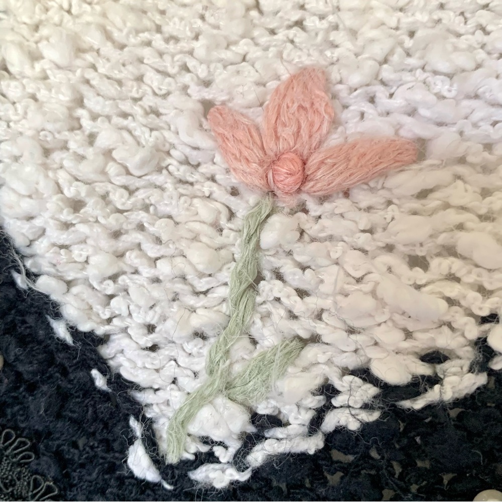 v i n t a g e :: Funky Floral Slouchy Grandma Knit Sweater - Picture 3 of 11
